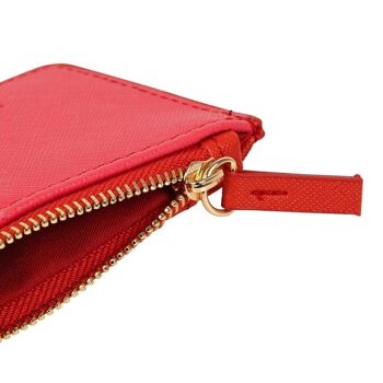 Porte-cartes zippé - rouge et rose 3