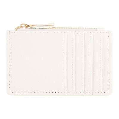 Zipped card holder - white