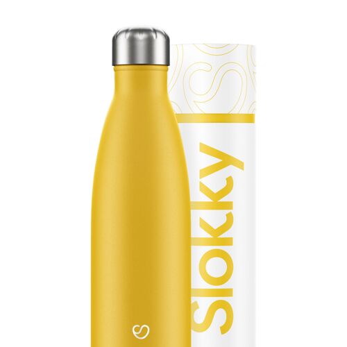 MATTE YELLOW BOTTLE - 500 ML  ⎜ thermos flask • sustainable waterbottle • eco drinking bottle • insulated bottle • reusable thermos