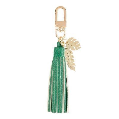 Leaf pompom key ring