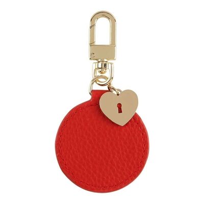 Red heart padlock key ring