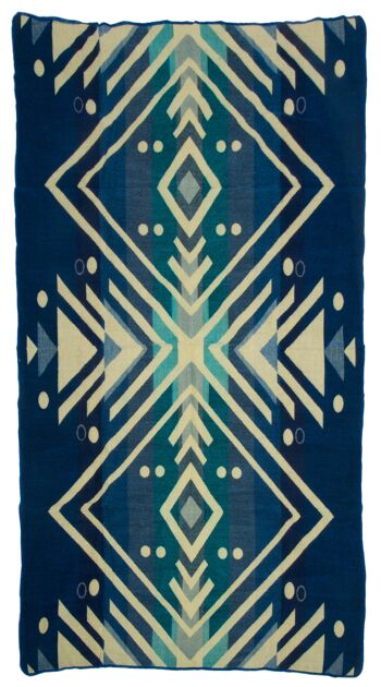 Mini | Couverture indigène en alpaga | Bleu Imbabura | 110 cm x 185 cm 2