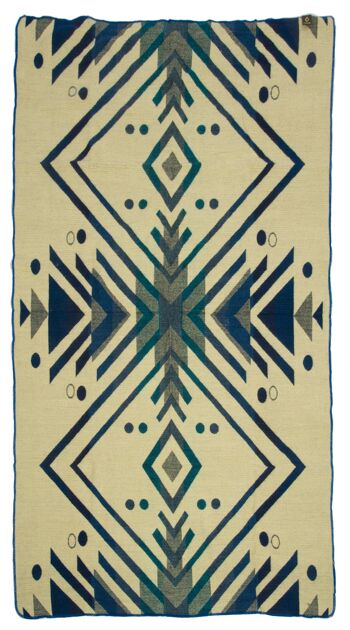 Mini | Couverture indigène en alpaga | Bleu Imbabura | 110 cm x 185 cm 3