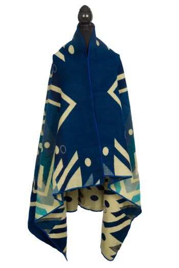 Mini | Couverture indigène en alpaga | Bleu Imbabura | 110 cm x 185 cm 5