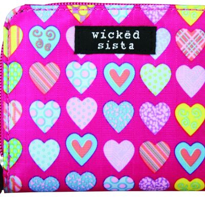 Bag Hearts Pink Small Wallet cosmetic pouch bag