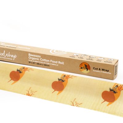 WaxWrap - Eco Friendly Reusable Organic Cotton Food Wrap - Roll 38x120cm Healthy Zen