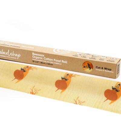 WaxWrap - Emballage alimentaire écologique réutilisable en coton biologique - Rouleau 38x120cm Healthy Zen