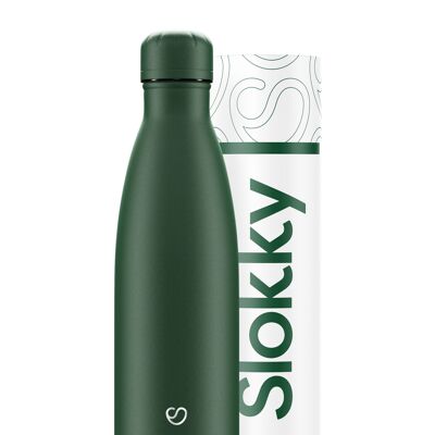 MATTGRÜNE FLASCHE & DECKEL – 500ML ⎜ Öko-Trinkflasche • wiederverwendbare Thermoskanne • nachhaltige Wasserflasche • Isolierflasche