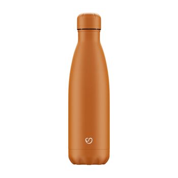 BOUTEILLE ET COUVERCLE ORANGE MAT - 500ML ⎜ bouteille écologique • bouteille thermos réutilisable • bouteille d'eau durable • bouteille isotherme 3