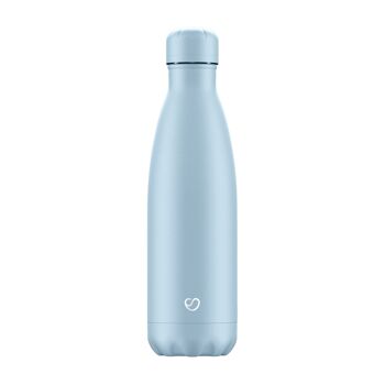 BOUTEILLE ET COUVERCLE BLEU PASTEL - 500 ML ⎜ bouteille écologique • bouteille thermos réutilisable • bouteille d'eau durable • bouteille isotherme 3