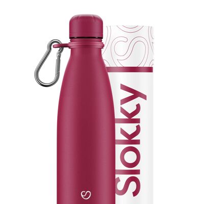 MATTE PINK BOTTLE, LID & CARABINER - 500 ML  ⎜ thermos flask • sustainable waterbottle • eco drinking bottle • insulated bottle • reusable thermos
