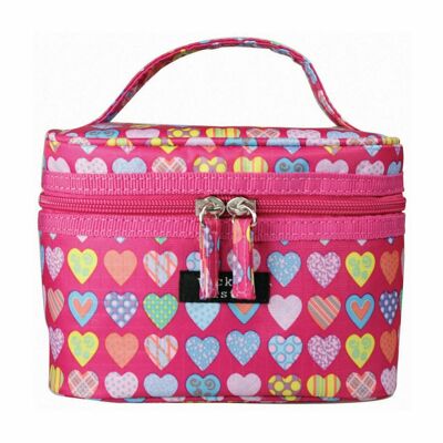 Bag Hearts Pink Mini Beauty Case Cosmetic Bag Pouch