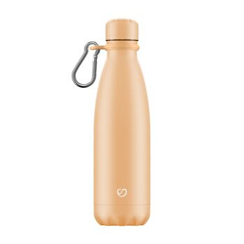 BOUTEILLE, COUVERCLE ET MOUSQUETON ORANGE PASTEL - 500 ML ⎜ botella isotérmica • botella de agua reutilizable • botella aislante • botella termo 3