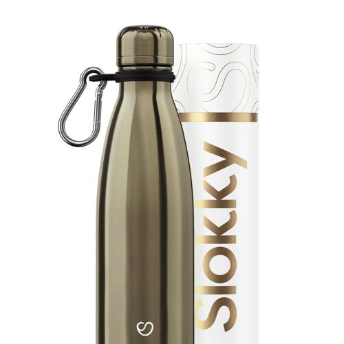 ELEMENT BRONZE BOTTLE & CARABINER - 500 ML  ⎜ thermos flask • sustainable waterbottle • eco drinking bottle • insulated bottle • reusable thermos