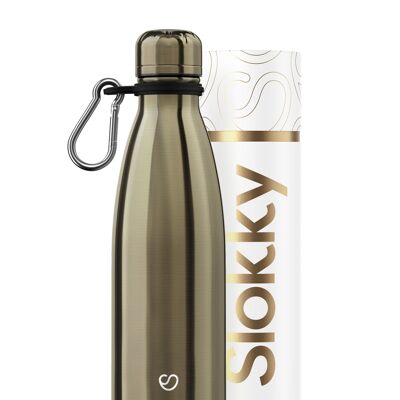 ELEMENT BRONZE BOTTLE & CARABINER - 500 ML ⎜ thermos flask • sustainable water bottle • eco drinking bottle • insulated bottle • reusable thermos