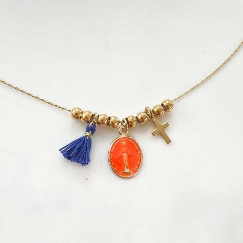 Collier Rainbow Mary Médailles précieuses Orange