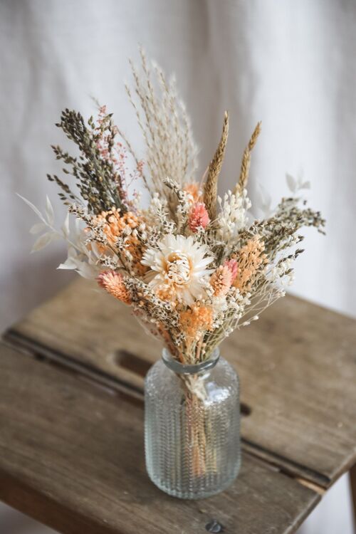 Ensemble petit vase cylindrique adriel et son bouquet de fleurs séchées collection "summer feeling" - n° 10