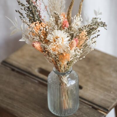 Ensemble petit vase cylindrique adriel et son bouquet de fleurs séchées collection "summer feeling" - n° 10