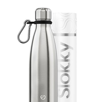 STAINLESS STEEL BOTTLE & CARABINER - 500 ML ⎜ thermos flask • insulated trinkflasche • weedable flask • stainless steel thermos flask