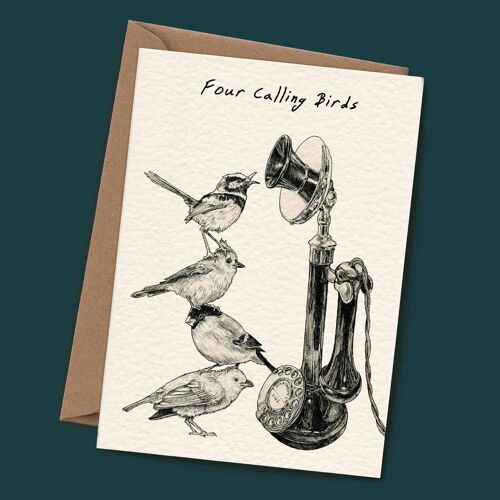 Four Calling Birds Card