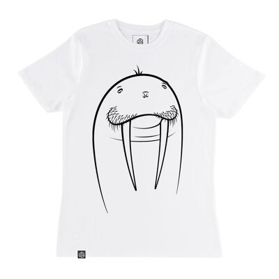Camiseta de algodón orgánico y bambú blanco WALRUS