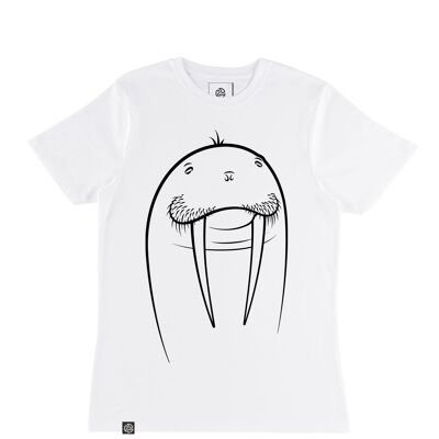 Camiseta de algodón orgánico y bambú blanco WALRUS