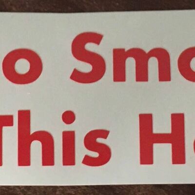 Strictly No Smoking Within This Hotel-vinyl Decal Word/signage for Retail, Commercial & All Security Measures , Flame Red , SKU410