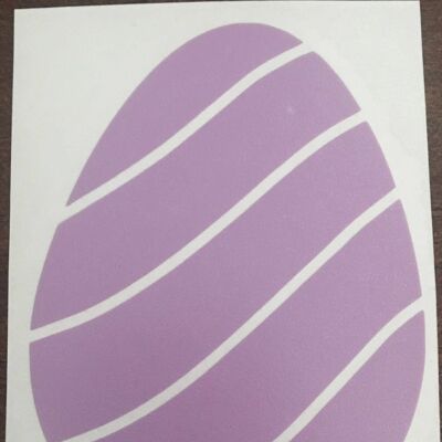 Striped  Egg Vinyl Decal-easter , Purple , SKU421