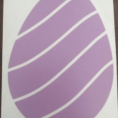 Striped  Egg Vinyl Decal-easter , Silver Holographic , SKU460
