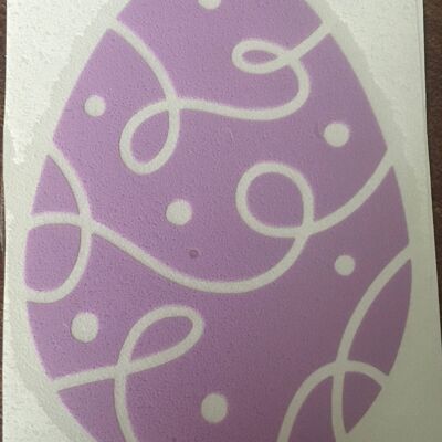 Swirly Egg Vinyl Decal-easter , Silver Holographic , SKU511