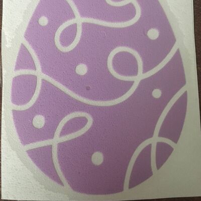 Swirly Egg Vinyl Decal-easter , Silver Holographic , SKU545