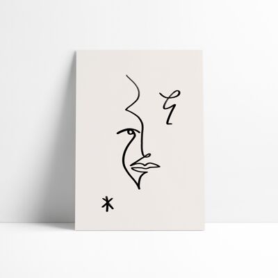 Poster 30x40 cm - Line Art - narrow face