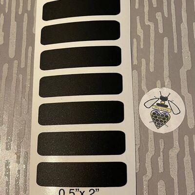 Thin Rectangular Labels Blackboard Vinyl Decals (x28) , Black , SKU646
