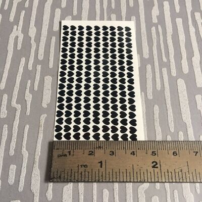 Tiny 4mm Hearts- Vinyl Decals for Nails & Small Projects. , Black , SKU691