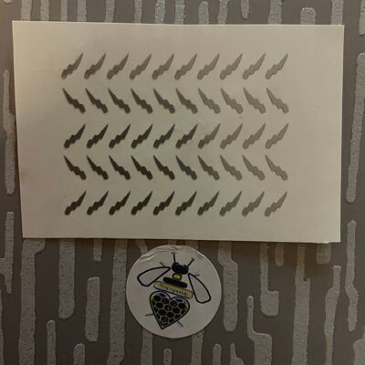 Tiny 8x 2.8mm Lightening Strike- Vinyl Decals for Nails & Small Projects. , Black Gloss , SKU724