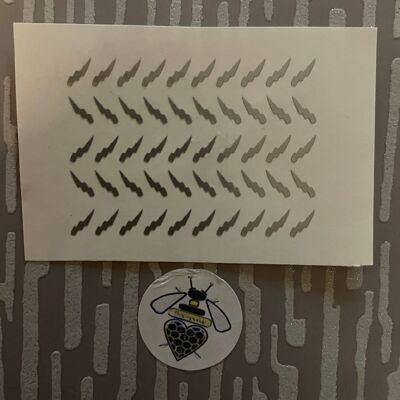 Tiny 8x 2.8mm Lightening Strike- Vinyl Decals for Nails & Small Projects. , Silver Matt , SKU730