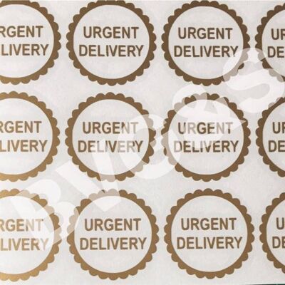Urgent Delivery 1.5"stamp Vinyl Decals . (12x) , Black , SKU841
