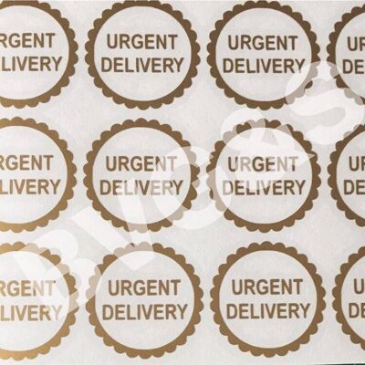 Urgent Delivery 1.5"stamp Vinyl Decals . (12x) , Silver Gloss , SKU855