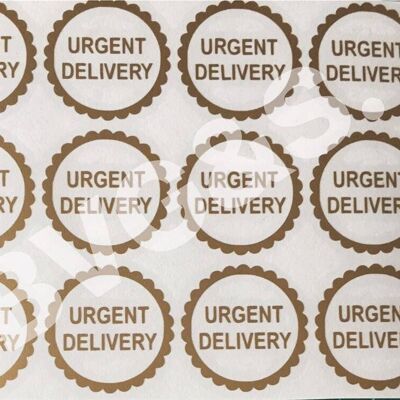 Urgent Delivery 1.5"stamp Vinyl Decals . (12x) , Turquoise Gloss , SKU864