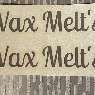 Wax Melts Vinyl Decal Wording. , White Gloss , SKU892