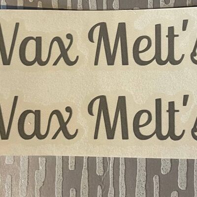 Wax Melts Vinyl Decal Wording. , Silver Matt , SKU934