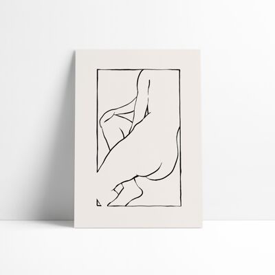 Póster 30x40 cm - Line Art - Espalda desnuda