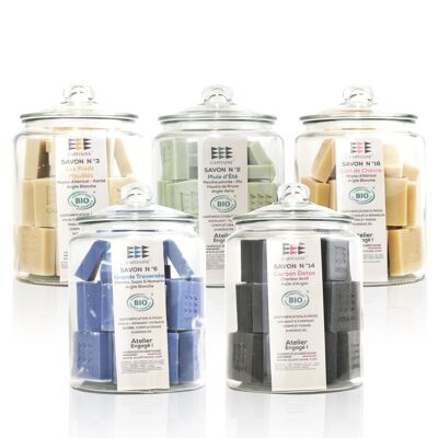 Lot 5 Jars - 150 Organic Soaps SPECIAL OFFER MARCH 2024 -10%