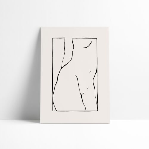 Affiche 30x40 cm –  Line Art - Nu de face