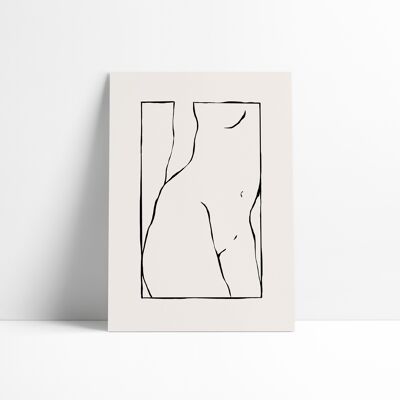 Affiche 30x40 cm –  Line Art - Nu de face