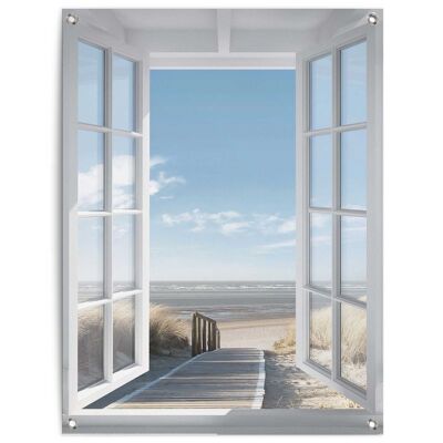 Outdoor-Leinwand Nordseefenster 60x80 cm