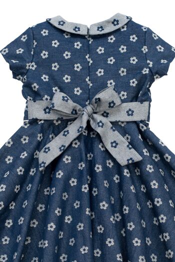 Robe marguerite en denim et jacquard argent Audrey 2