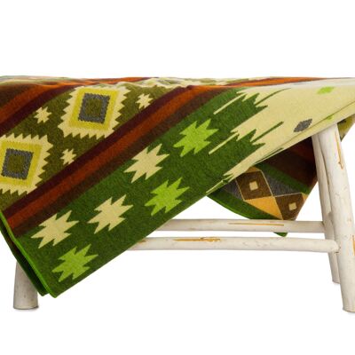 Mini | Couverture indigène en alpaga | Vert Quilotoa | 110 cm x 185 cm