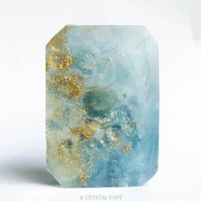 Segno zodiacale Acquario - Sapone con pietre preziose acquamarina