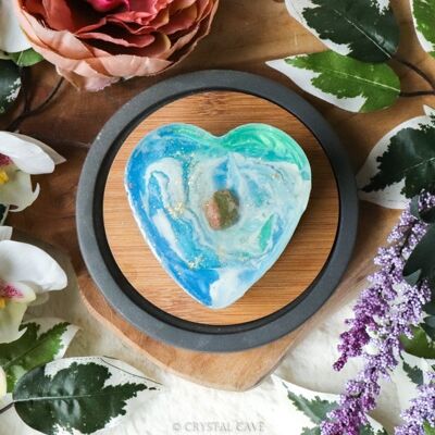 Mother Earth - Jabón de corazón de piedras preciosas de Unakite